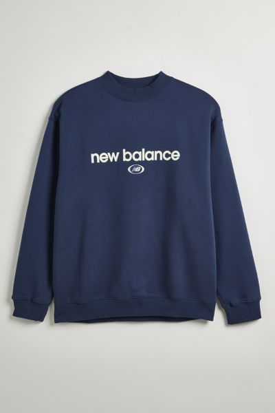 New Balance Hoops Crew Neck Sweatshirt In Navy, Men's At Urban Outfitters