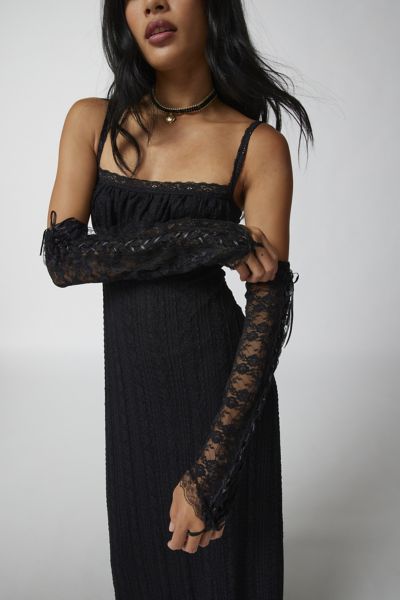 Urban Outfitters Lace-up Opera Glove In Black