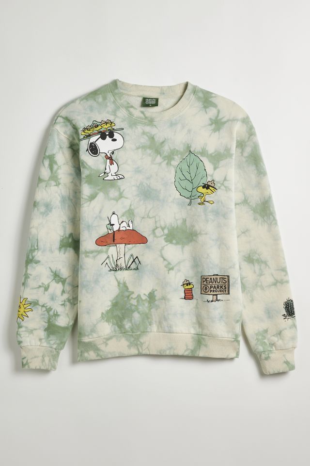 Parks Project UO Exclusive Peanuts Tie-Dye Crew Neck Sweatshirt #1