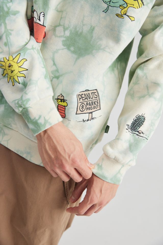 Parks Project UO Exclusive Peanuts Tie-Dye Crew Neck Sweatshirt #4