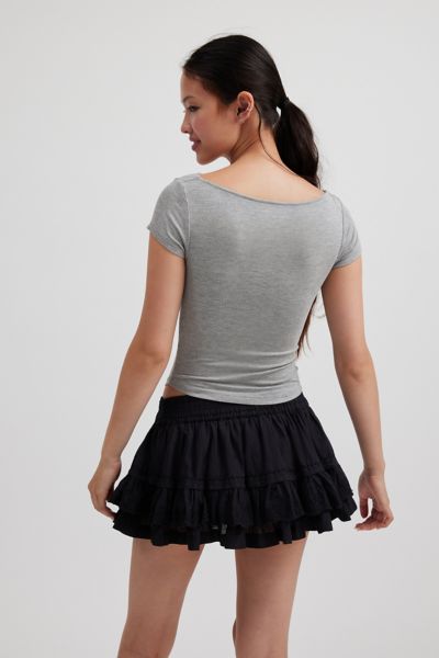 Silence + Noise Lara Cowl Neck Cropped Top