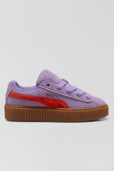 Puma X Fenty Creeper Sneakers In Purple With Gum Sole In Lavender Alert/burnt Red