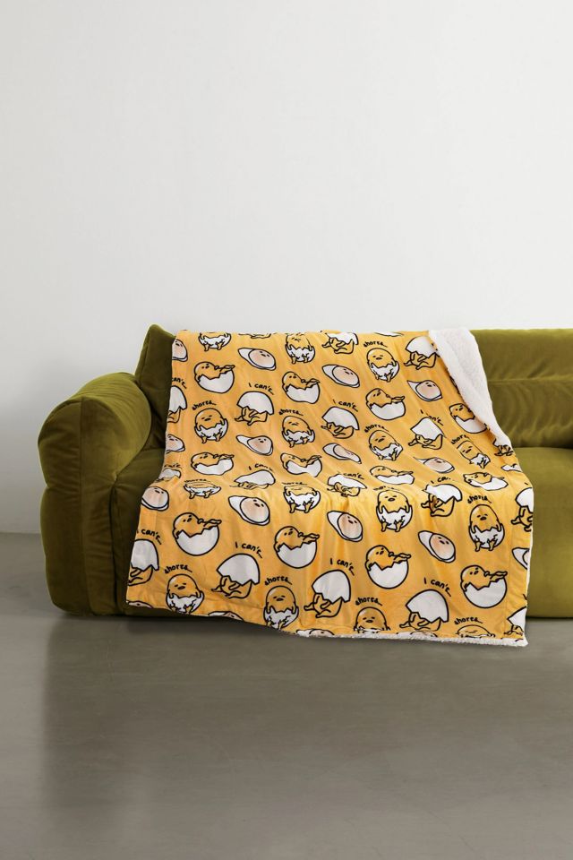 Sanrio Gudetama I Can't... Shorts... Silk-Touch Sherpa Throw Blanket