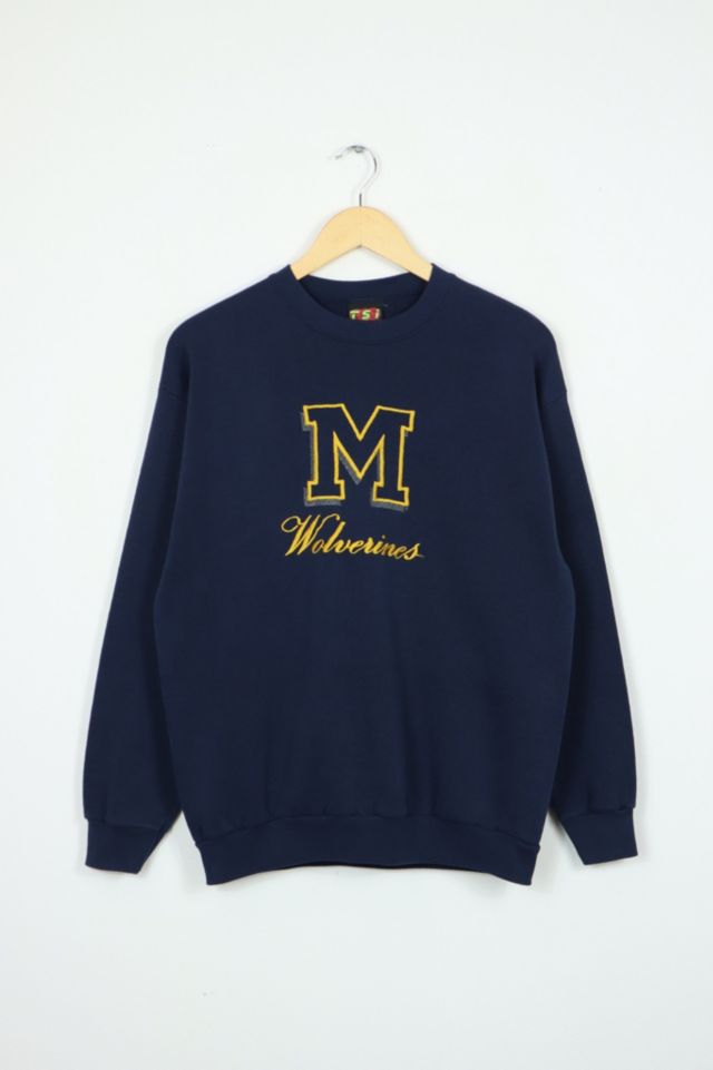 Vintage Embroidered Michigan Wolverines Crewneck Sweatshirt | Urban ...