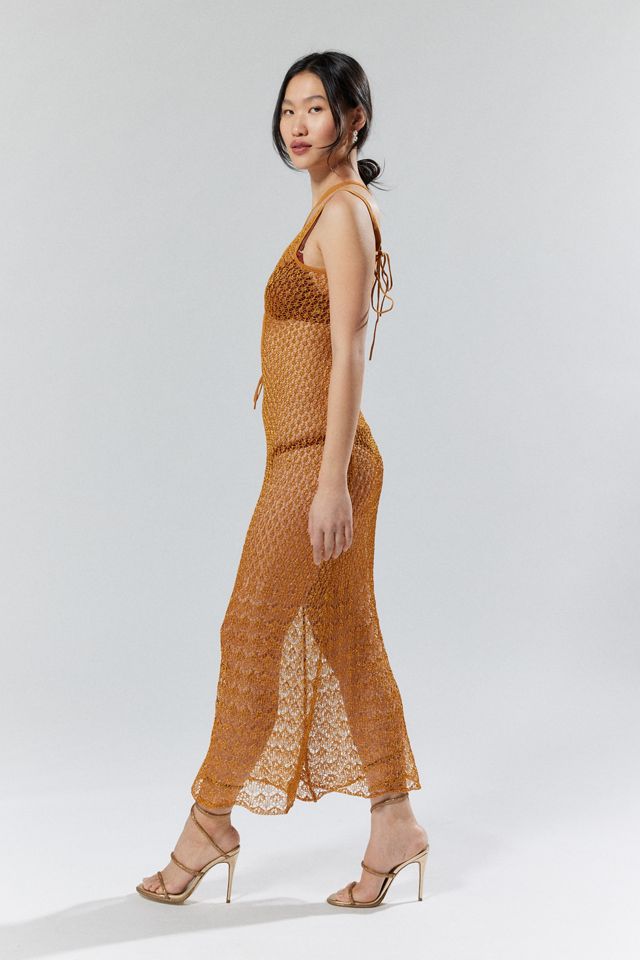 House Of Sunny Athena Sheer Knit Midi Dress | Urban Outfitters