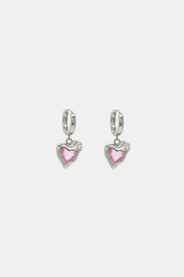 Velvet Luna Liquid Pink Heart Earrings #1