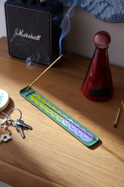 Shop Urban Outfitters Graphic Printed Incense Holder In Green At