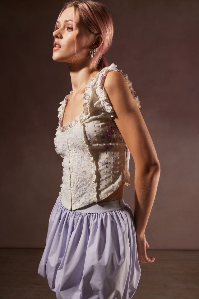 LoveShackFancy Georgie Floral Bustier Top #3