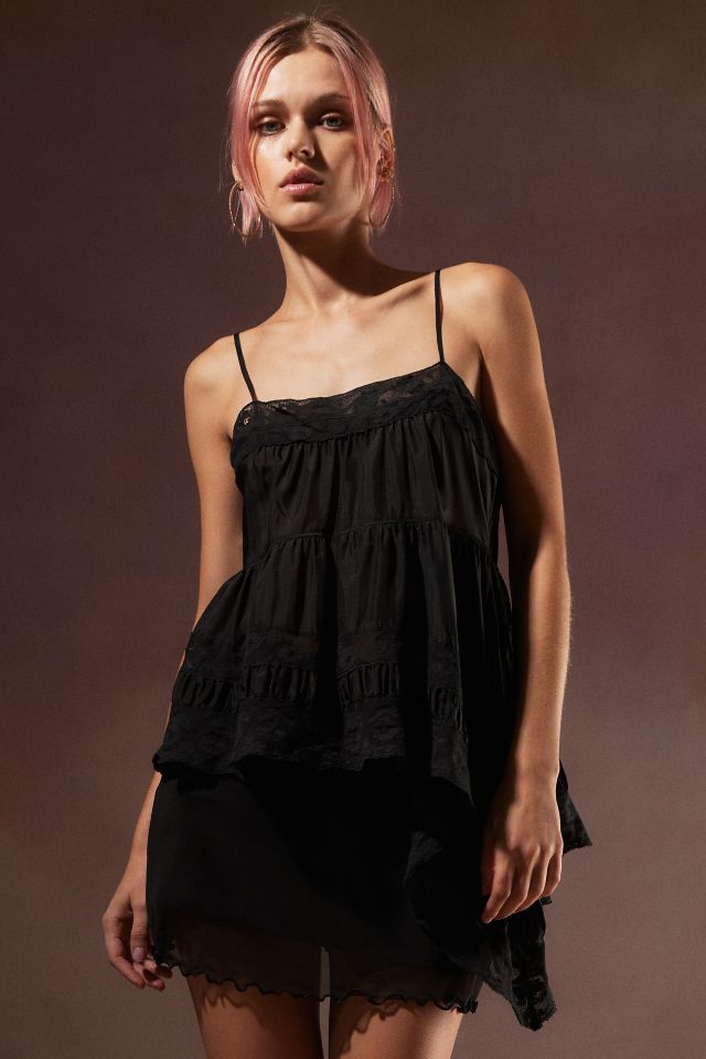 LoveShackFancy Stetta Silk Asymmetrical Cami