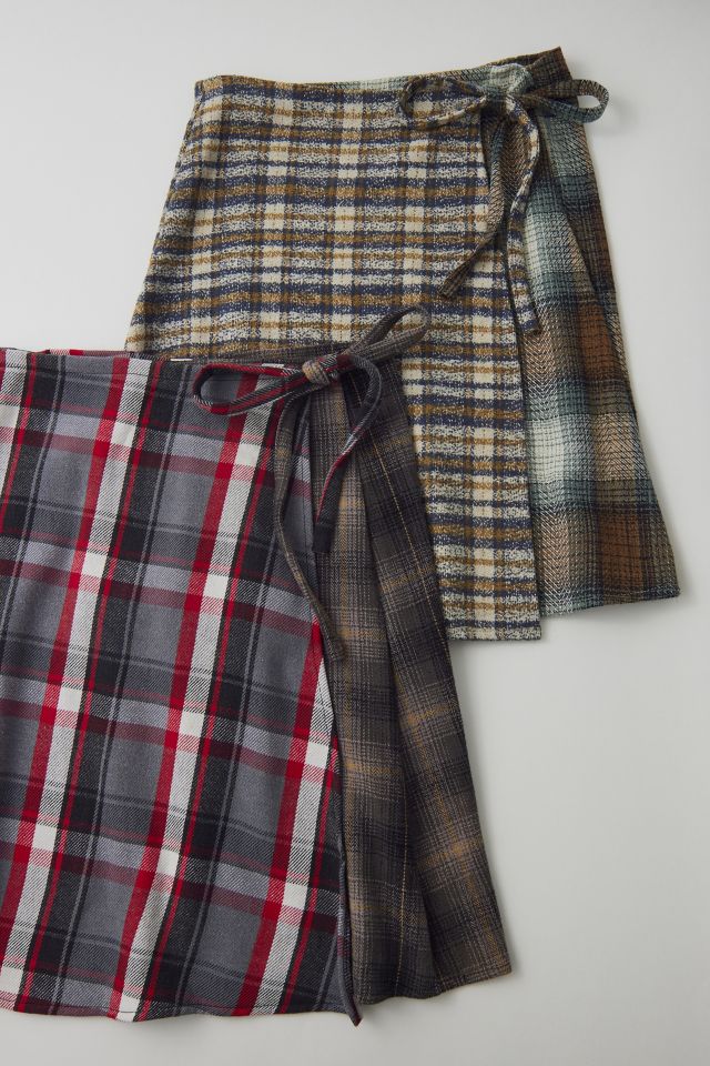Urban Renewal Remade Heavy Flannel Wrap Mini Skirt #1