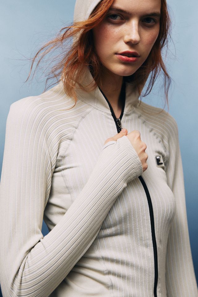 iets frans… Ribbed Knit Shrunken Hoodie Sweatshirt #4