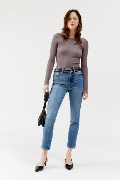 Pistola Monroe High Waist Crop Cigarette Jeans In Tinted Denim