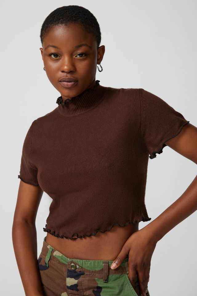 Urban Renewal Remade Cropped Lettuce Edge Baby Tee
