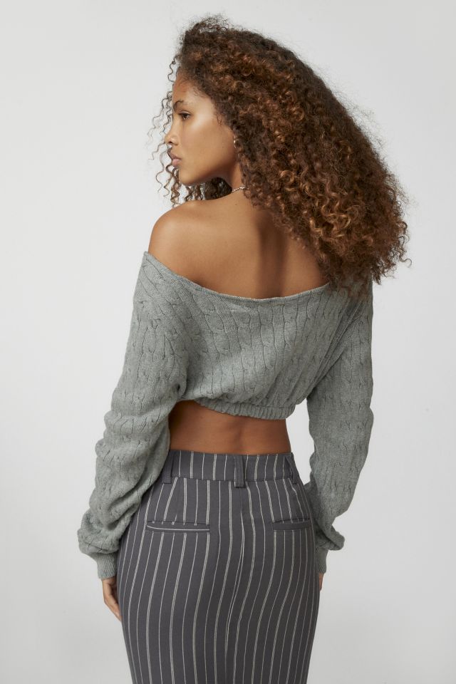 Urban Renewal Remade Cropped Cableknit Scoop Neck Sweater #4