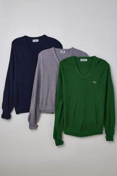 Urban Renewal Vintage V-neck Golf Sweater In Blue