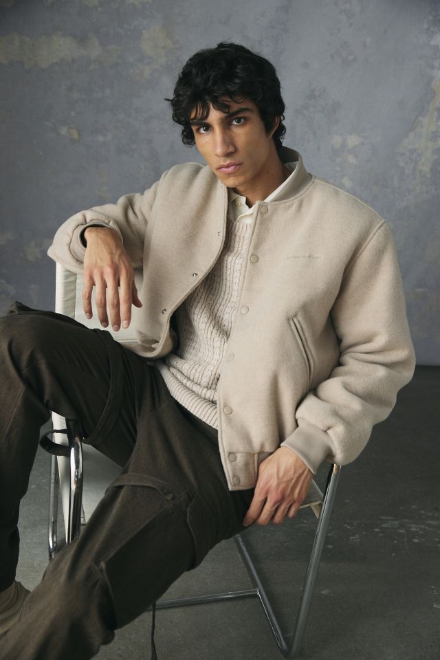 Standard Cloth Faux Wool Varsity Jacket Urban Outfitters Canada