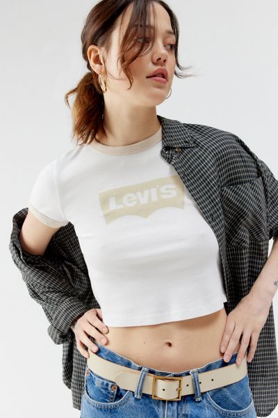 Shop Levi's Graphic Ringer Tee In Cream, Women's At Urban Outfitters