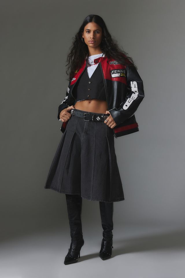 Motel Sanjani Denim Midi Skirt Urban Outfitters