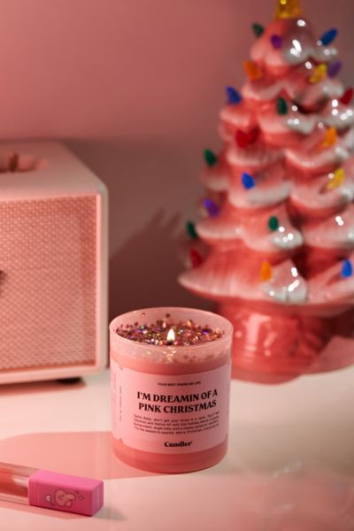 Pink Christmas Box with Candle