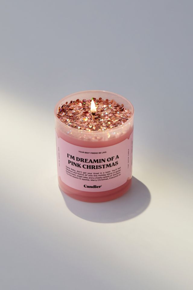 Bougie Candier Je Rêve D'un Noël Rose #1