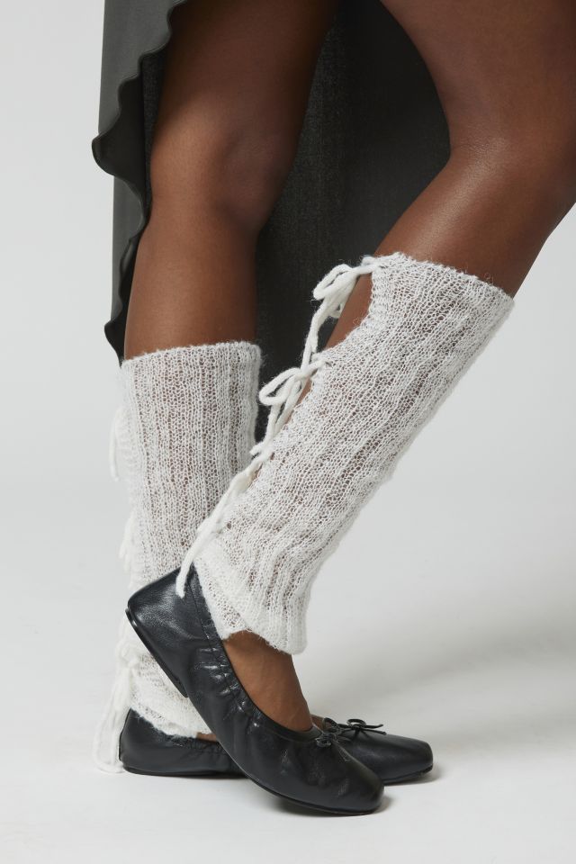 Lace-Up Ribbed Leg Warmer