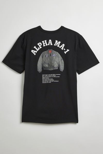 Shop Alpha Industries Ma-1 Tee In Black, Men's At Urban Outfitters