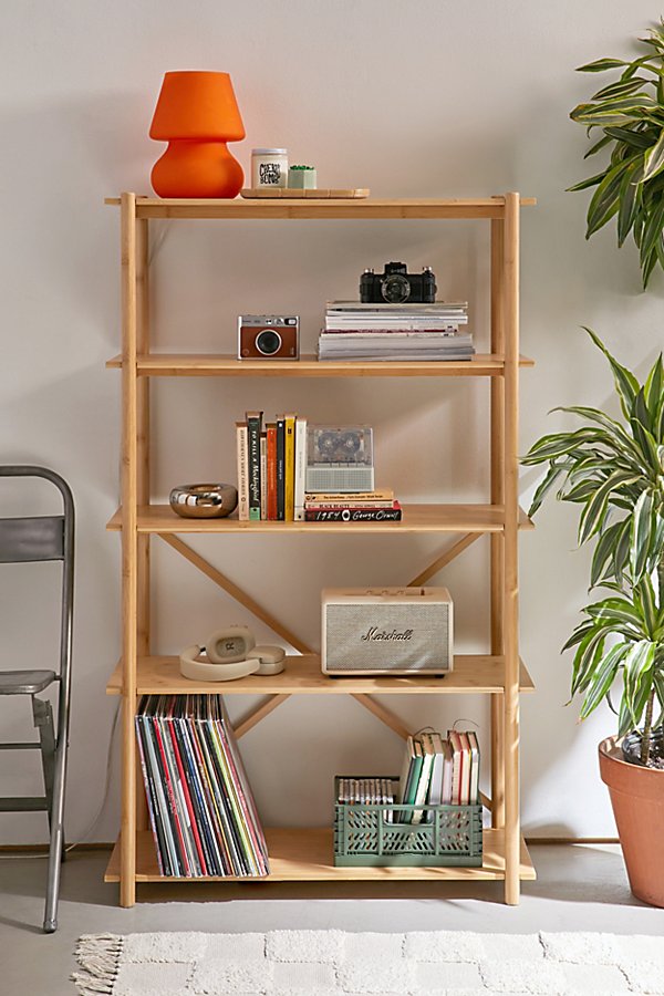 Urban Outfitters 5-tier Bookshelf In Natural At  In Gold