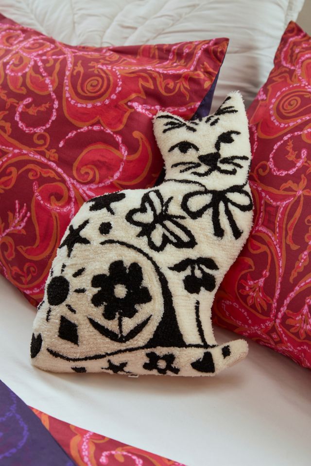 Cat throw outlet pillow