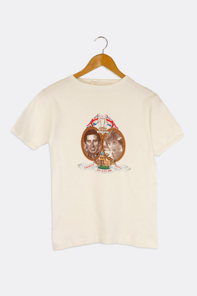 Vintage 1981 Prince Charles Princess Diana Royal Portrait T Shirt