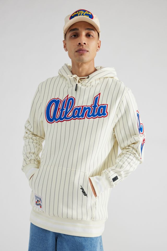 Men's Atlanta Braves Pro Standard Cream Cooperstown Collection Retro Old  English Pullover Sweatshirt