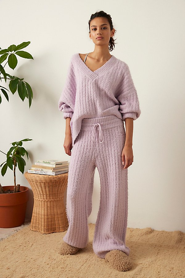 Out From Under Mina Cable Knit Pant In Lavender, Women's At Urban Outfitters
