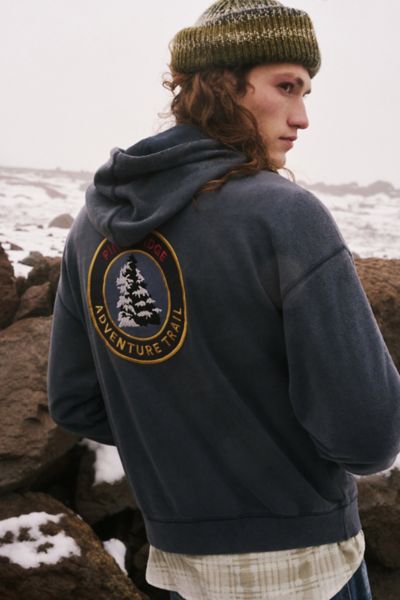BDG Bonfire Patched Full Zip Hoodie Sweatshirt