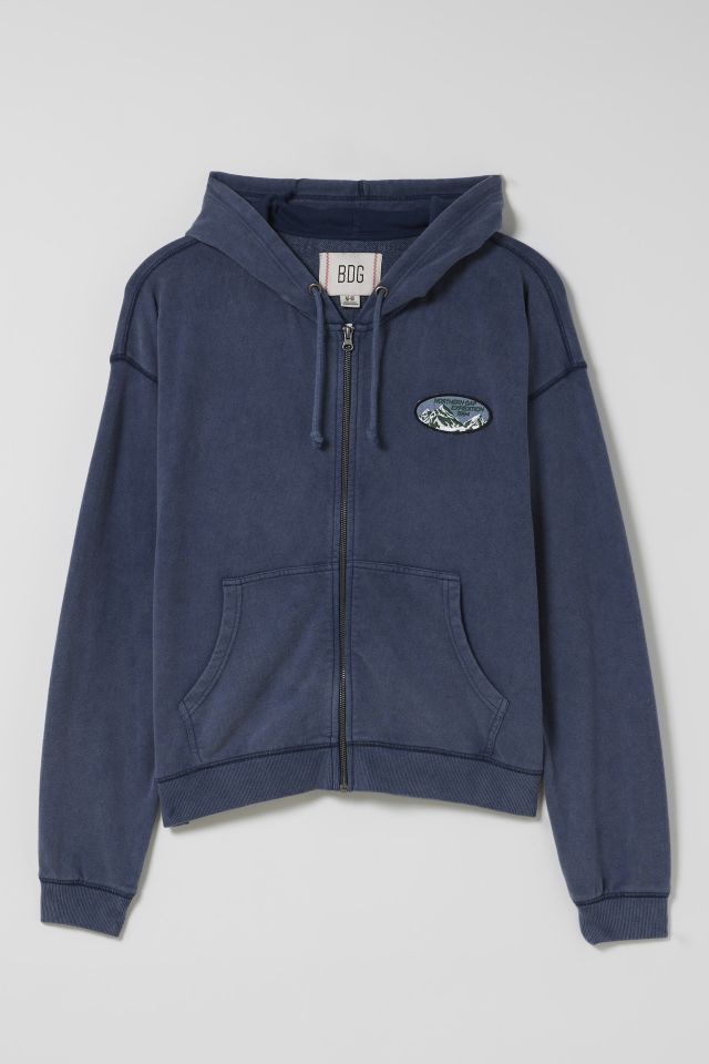 BDG Bonfire Patched Full Zip Hoodie Sweatshirt #1