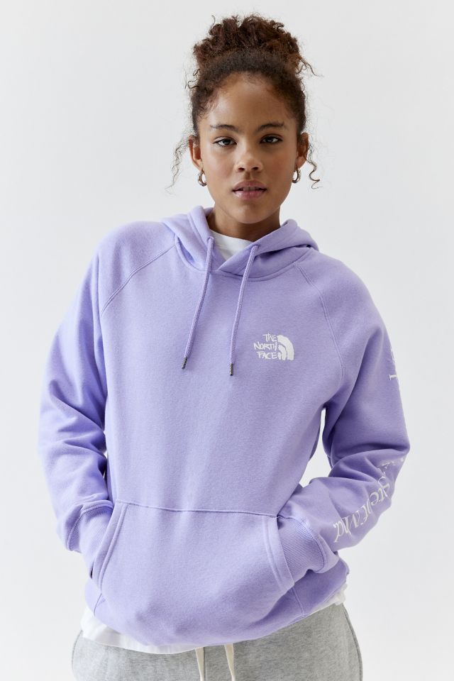 Purple north face sweatshirt best sale