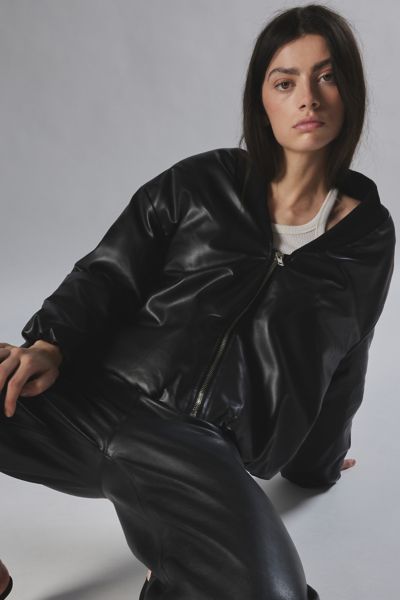 BY.DYLN. Atticus Faux Leather Bomber Jacket