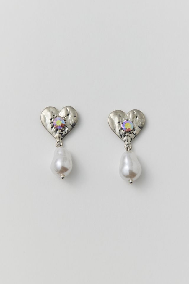 Ash Heart Pearl Drop Earring #1