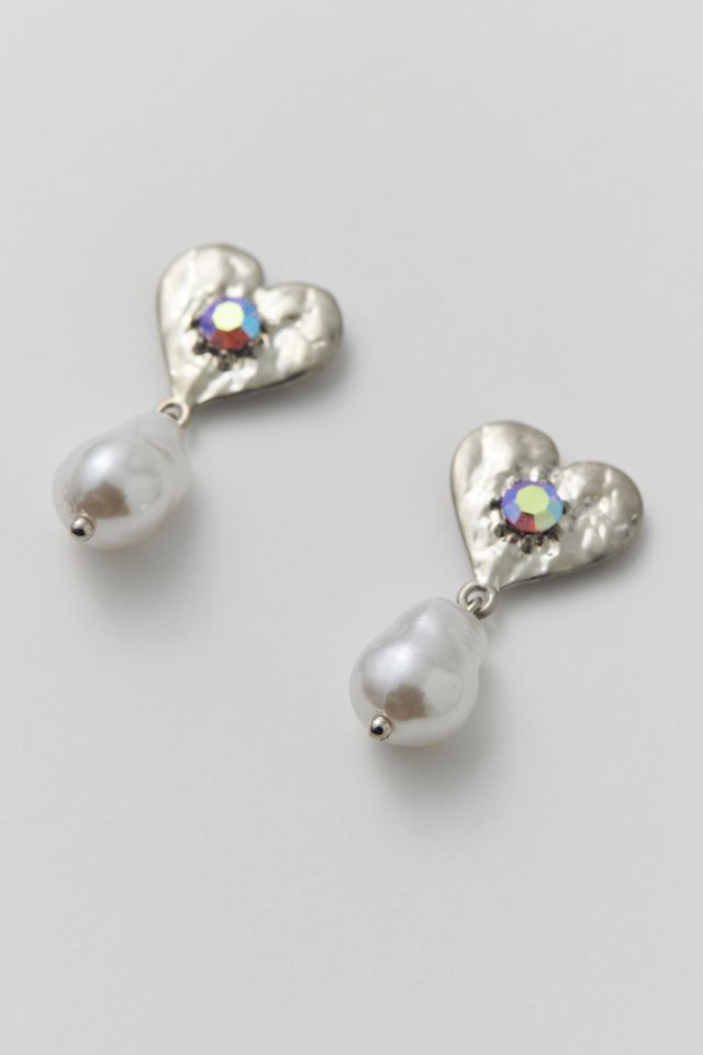 Ash Heart Pearl Drop Earring #2