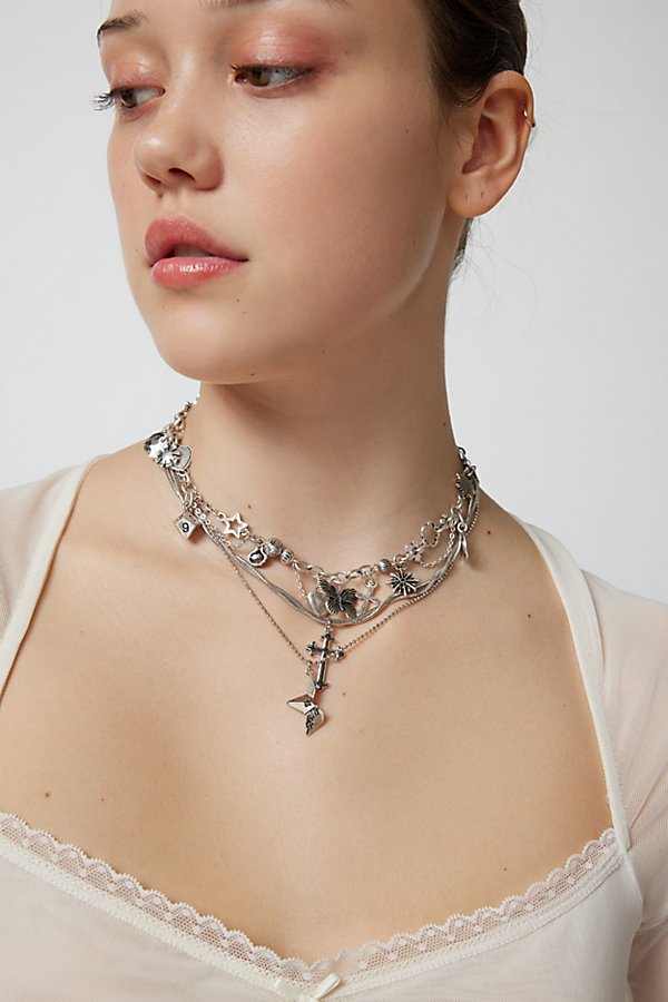 Urban Outfitters Charmed Life Necklace In Silver