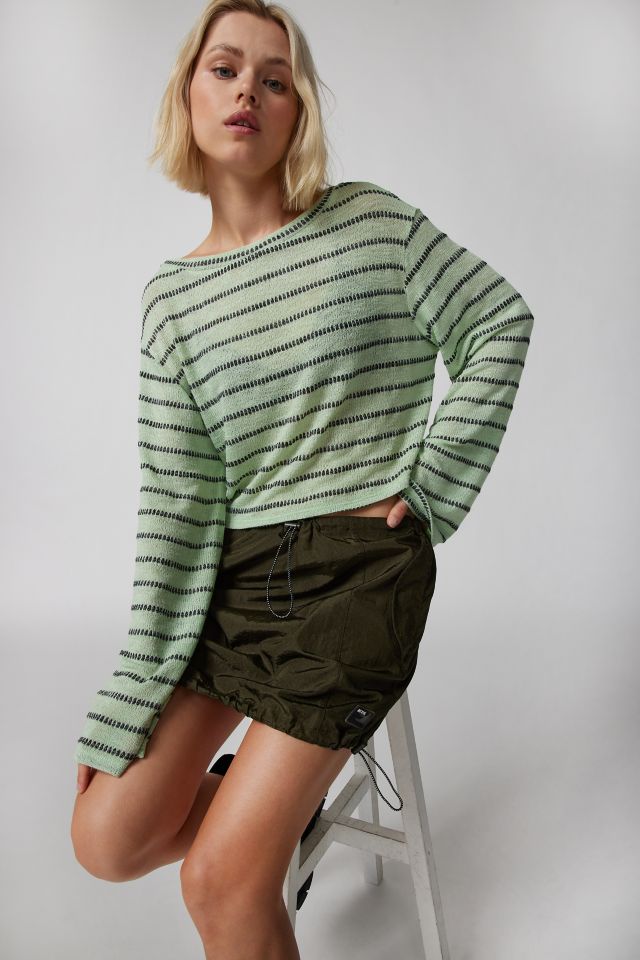 Urban Renewal Remnants Striped Drippy Sleeve Top | Urban Outfitters