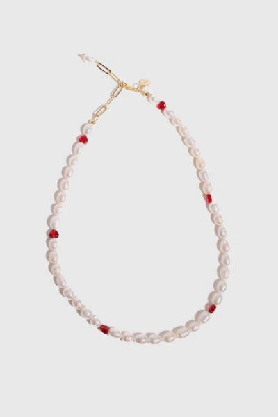 Shop Joey Baby Akari Read Heart Choker Necklace In Red, Women's At Urban Outfitters