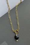 Joey Baby Natasha Black Heart Necklace