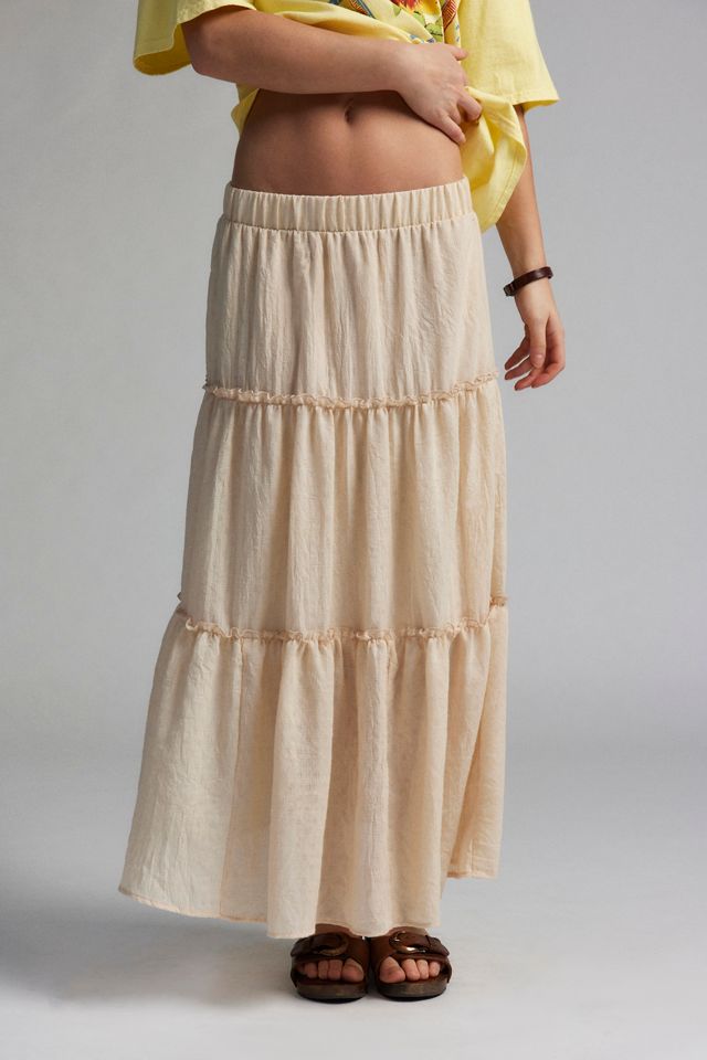 Urban Renewal Remnants Crepe Tiered Midi Skirt #1