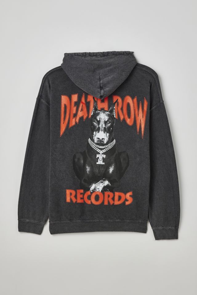 Death Row Records Doberman Washed Hoodie Sweatshirt Urban Outfitters