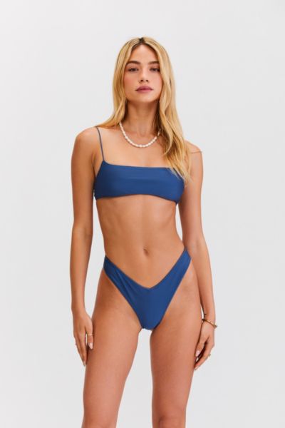 Shop Sunkissed Le Sporty V-front Bikini Bottom In Blue, Women's At Urban Outfitters