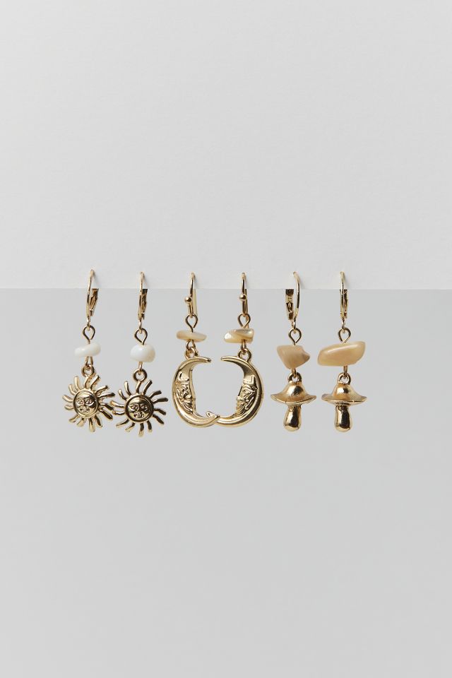 Gold Mix And Match Hoop Earrings With Charms Collection