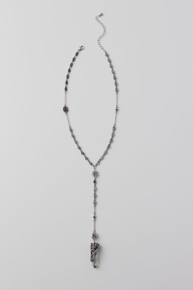 Collier Lariat Rose Cristal #1