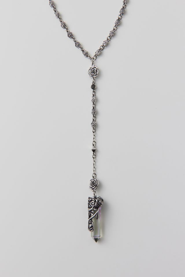 Collier Lariat Rose Cristal #2
