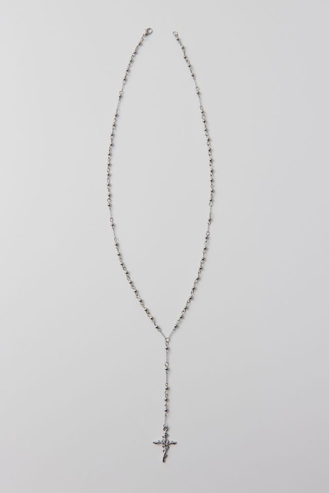 Rose Cross Lariat Necklace Urban Outfitters
