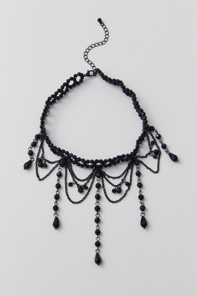Beaded Drop Choker Necklace #1