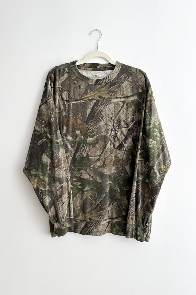 Urban Renewal Vintage Camo Thermal Long Sleeve Top